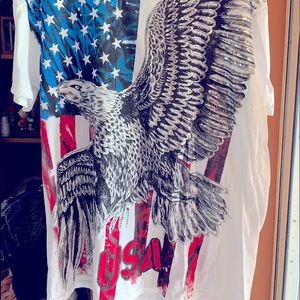 NWOT Mens Noble Wear t-shirt w/American Flag Eagle
